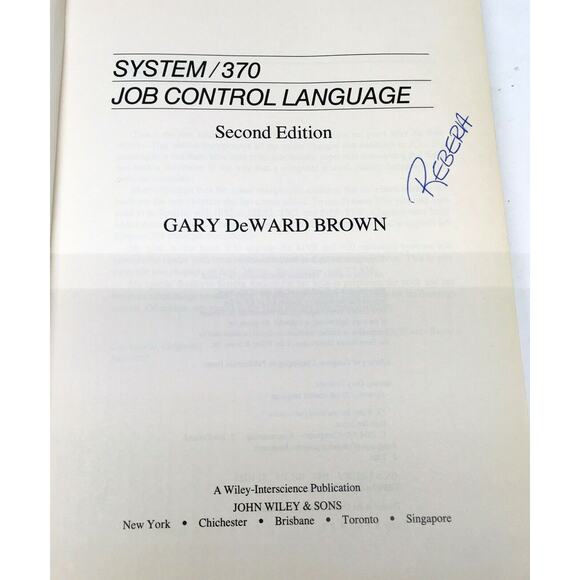 Vintage 1987 IBM System 370 Job Control Language by Gary DeWard Brown Paperback - Picture 2 of 10